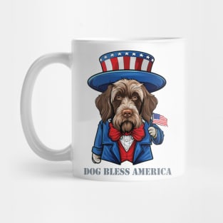 Funny 4th of July Wirehaired Pointing Griffon Dog Bless America Mug